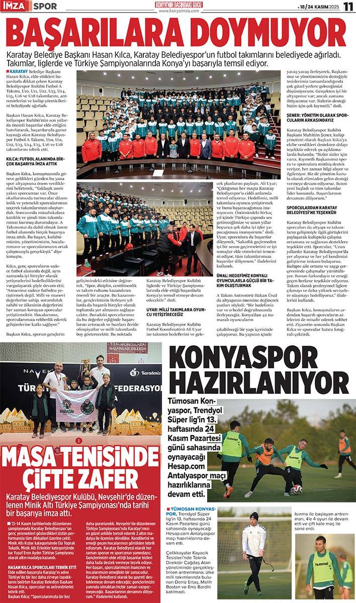 Konya İmza E-GAZETE (18 / 24 Kasım 2025) 11